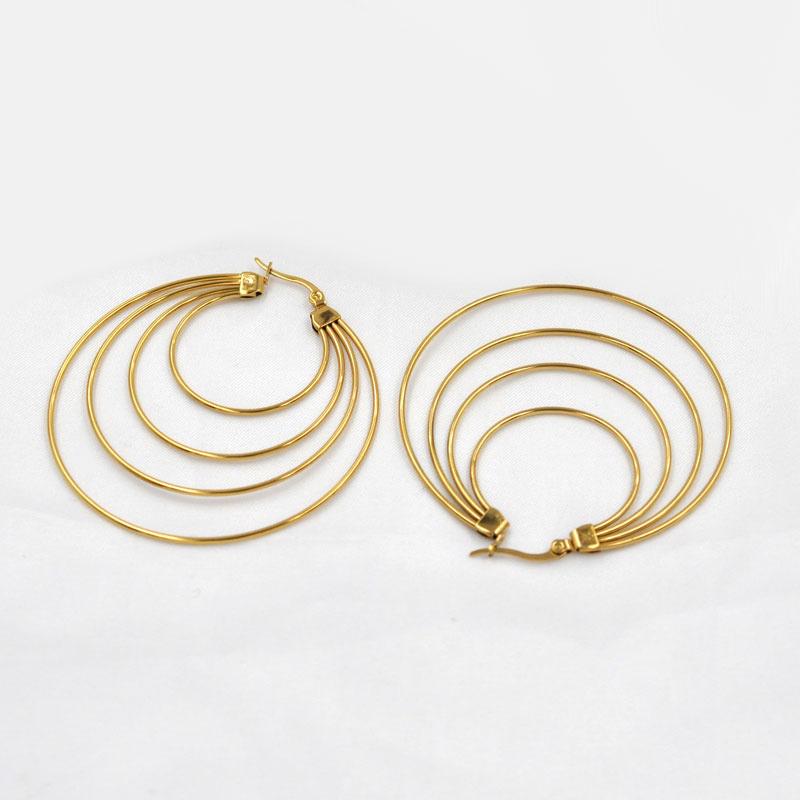 FYSARA Top Selling Geometric Irregular Big Hoop Earrings Stainless Steel Earrings For Women Daily Minimalist Statement Zircon