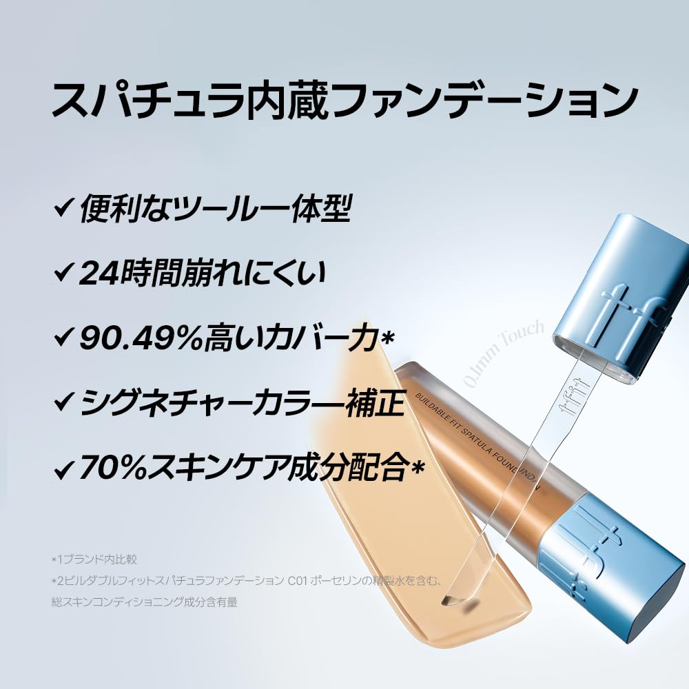 Buildable Fit Spatula Foundation G1.5 GREENERY / 15ml / Integrated Spatula / Semi-Matte / Coverage / Spatula Foundation / All-in-One