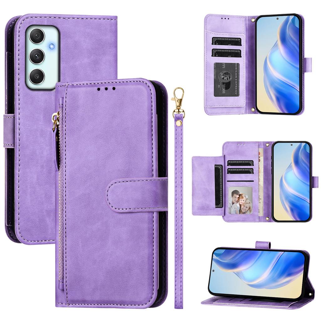 For Samsung Galaxy A35 5G Case Zipper Pocket Multiple Card Slots Leather Phone Cover