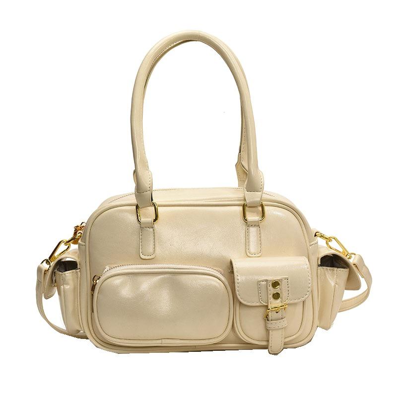 High-end simple small bag women's spring new splicing messenger bag fashionable versatile portable tote bag