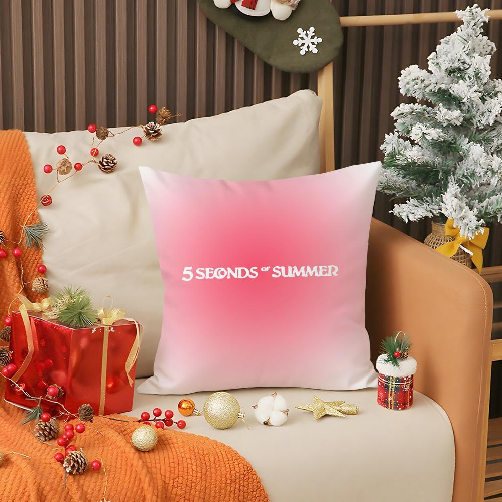 Rock 5 Seconds of Summer Band Pillow Case Anti-dustmite Pillow Invisible zipper silky short plush Sofa cushion cover