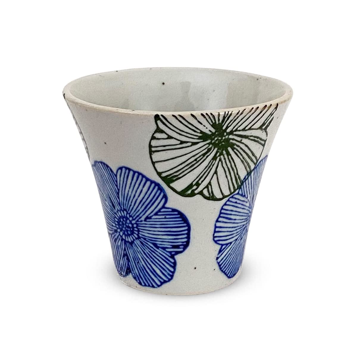 

Kunzangama Teacup Made in Flower J-kitchens (Hasami Ware, Japan, 140cc, Pattern, Blue)