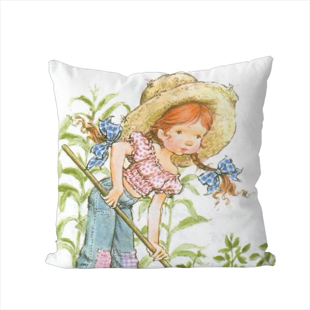 Art Sarah Kay Swing Girl Pillow Case For Car Sofa Decorative Home Doublesided Print Plush Square Throw Pillow Cushion Cover