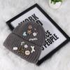 Korean version designer knitted hat children's sweet button face small wool hat autumn and winter bag head warm cold hat
