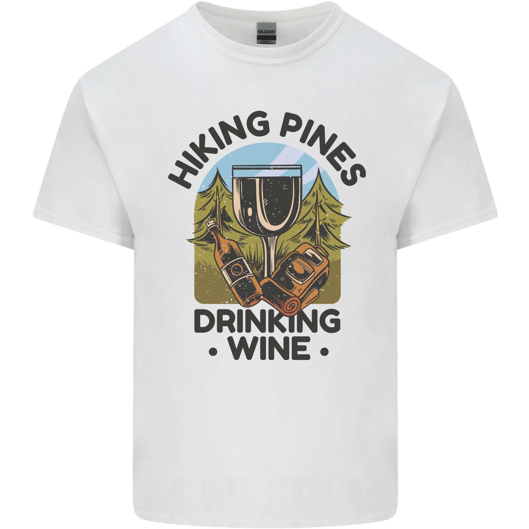 Hiking Pines Drinking Wine Funny Alcohol Unisexs Light Cotton TShirt S