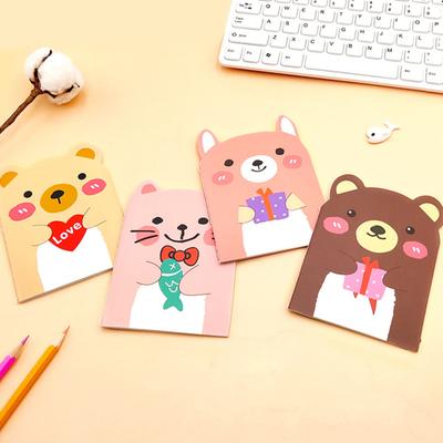 4 Stück Mini Niedliche 3D-Tierform Notizbücher Tägliche Dicke Schreibpapier Notizbücher Cartoon Memo Notizbuch für Schule Büro