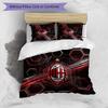 Ensemble de literie 3 pièces imprimé motif AC Milan Housse de couette et taies d'oreiller douces, respectueuses de la peau, lavables Ensemble toutes saisons Chambre à coucher