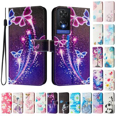 Luxusní malované kožené pouzdro Fireworks Butterfly ve stylu knihy pro TCL 305, 306, 403, 501, TCL 30, 30 Plus, 30 XE 5G, 201, 303, 20 R, 40R, TCL 40 SE...