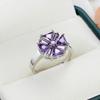 SODROV Purple Zircon Creative Flower Design Ring