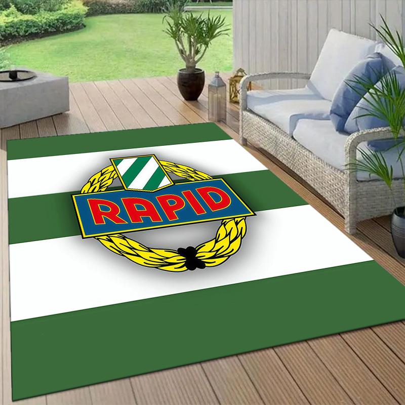 SK Rapid Wien Flannel Pattern Square Carpet,Area Rug,Carpet Rug for Living Room Bedroom Sofa Playroom Decor,Non-slip Floor Mat