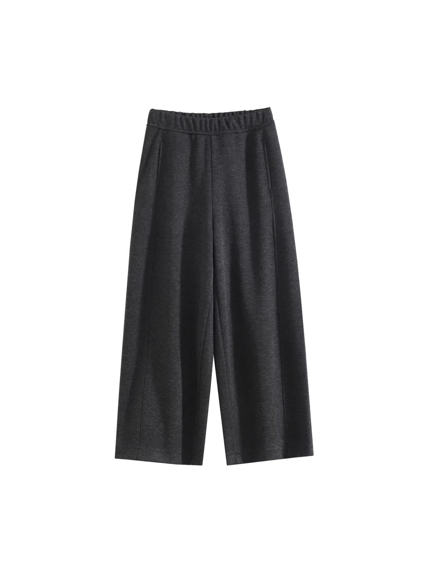 

Cocoon-shaped 8-point Wool Pants: Casual, Petite-friendly, Slimming, High-waisted, Loose-fit for Women. Large