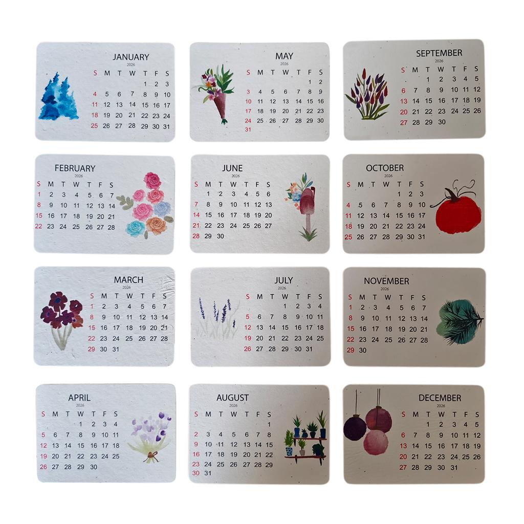 Calendar Wildflower Calendar Wildflower Seed Watercolor