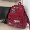 Zaino Rosso Vino Rock Punk Studente Grande Capacità Casual per Uomo e Donna