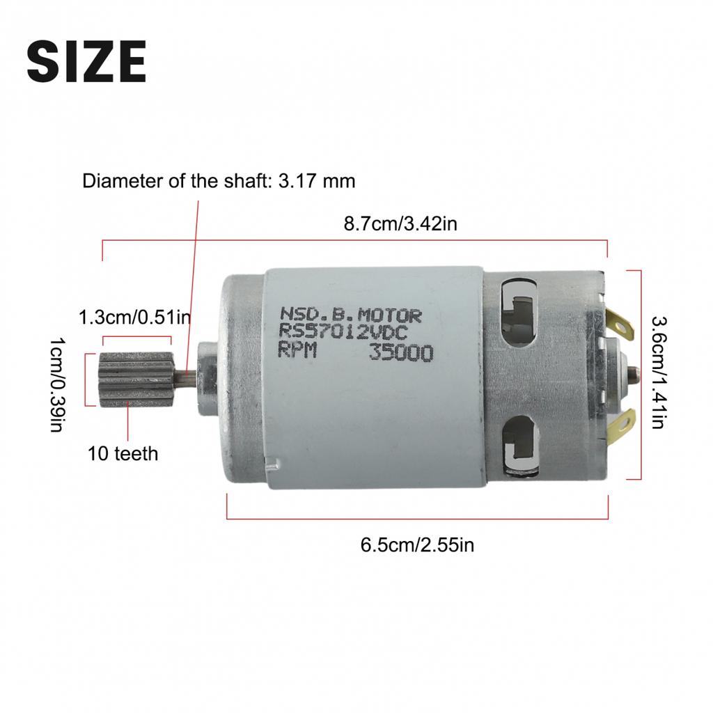 1 Cm Electric Car Motor 10 Teeth 6V /12V 24V RS550 RS390 RS380