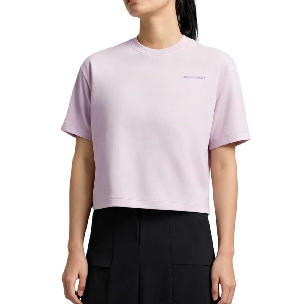 Salomon Pl Od Gfx Tee Solid Color Short Sleeve Printed T-Shirt Women Tops LD0154500