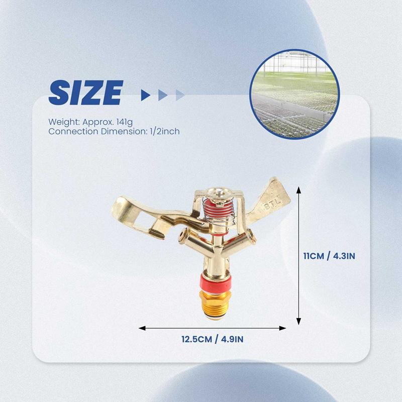 T02C!-Hot New 1/2 Inch Dual Connector Zinc Alloy 360 Degree Rotate Rocker Arm Water Sprinkler Spray Nozzle Garden Irrigation Spr