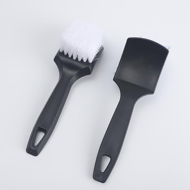 Customized Logo Auto PP Bristle Wheel Cleaning Brush with Handle Car Wheel Tire Rim Scrubbing Brush Car Wash Cleaning Tool