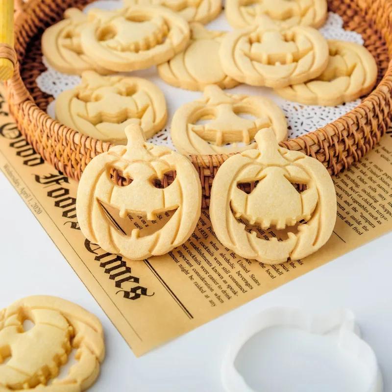 9Pc Halloween Pumpkin Head Biscuit Mold Funny Pumpkin Expression Cookie Cutter Set Fondant Sugar Craft Mold Cake Decoration Tool