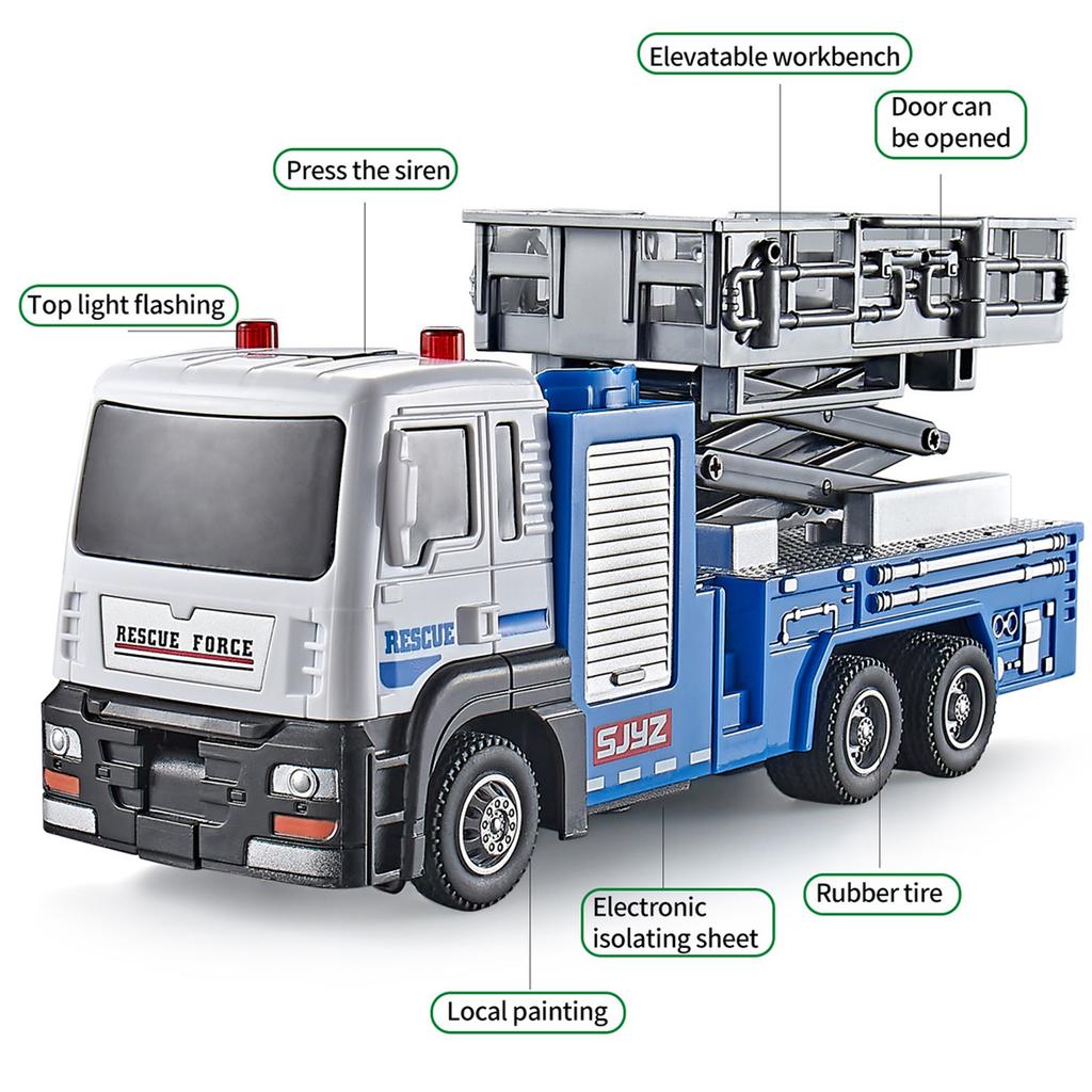 Simulation Fire Truck Ladder Truck Sprinkler Truck Sanitation Truck Alloy Engineering Vehicle Children's Car Model Toy