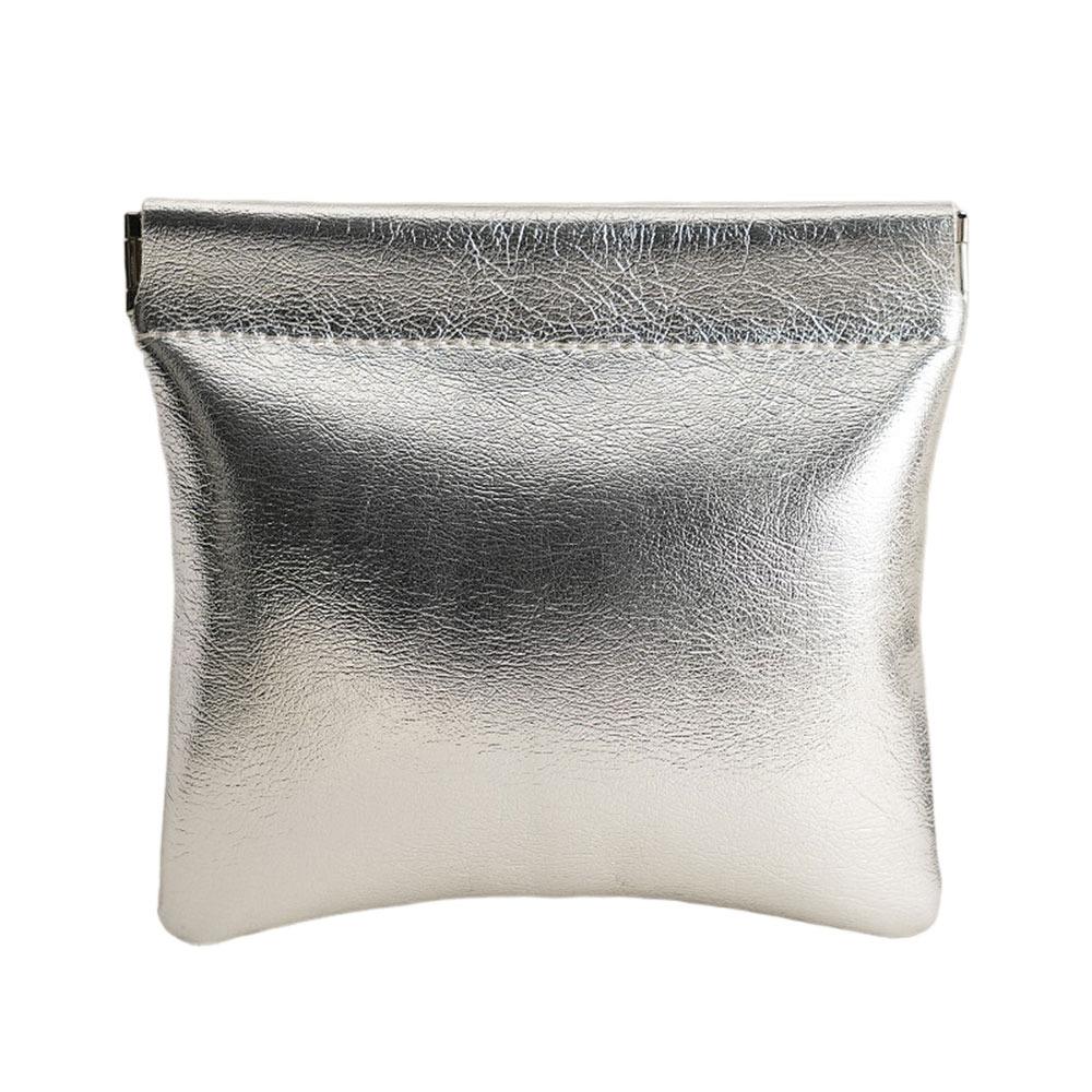 

3 Styles Super Cool Small Silver Wallet Portable Data Cable Storage Bag Snap Automatic Closure Wired Earphone Mini Digital Pouch