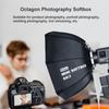 YnBox 55K 55 cm/22 Zoll achteckige Fotografie-Softbox mit abnehmbarer Diffusor-Tragetasche für Bowens-Halterung