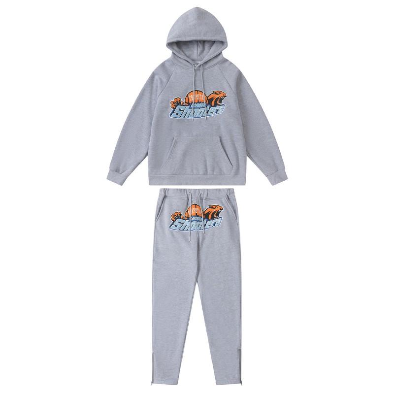 Streetwear Hooded Sweatshirt Set Loose Fit Embroidery Winter Casual Top Youth