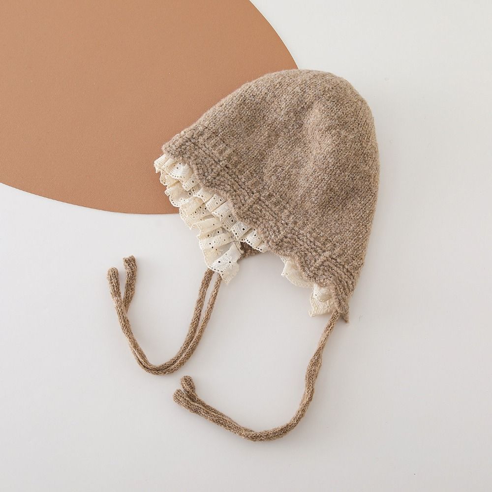 Ear Protection Kids Warm Hat Soft Knitted Lace Cap Exquisite Warmer Beanie Cap  Winter