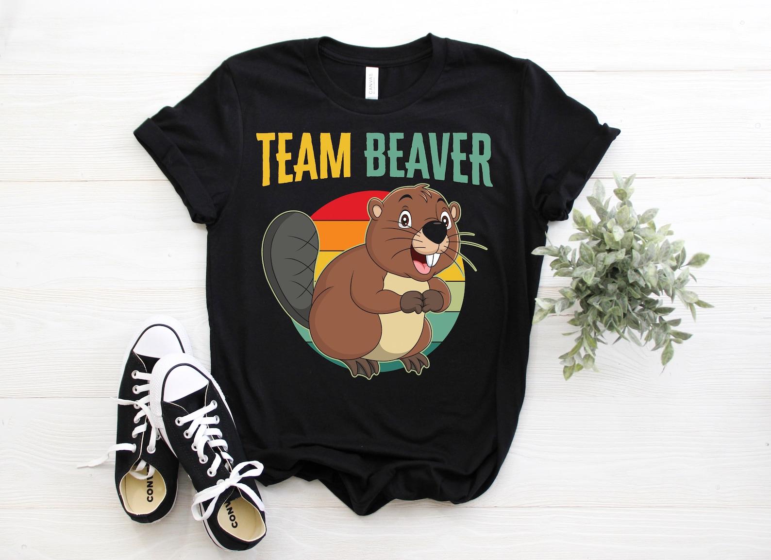 Beaver Vintage Retro T-Shirt, Beavers Lover Gifts, Cute Rodents River Animal Costume, Beaver Day, Birthday Present, Visit Zoo Zookeeper Tees 140