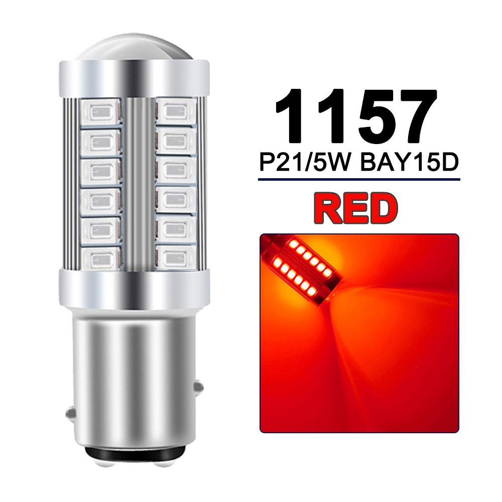 2/4/8 P21W 1156 BA15S Turn Signal Light 1157 BAY15D LED Bulbs Car Reverse Parking Backup Lights 12V 33SMD 6500K White Red Yellow