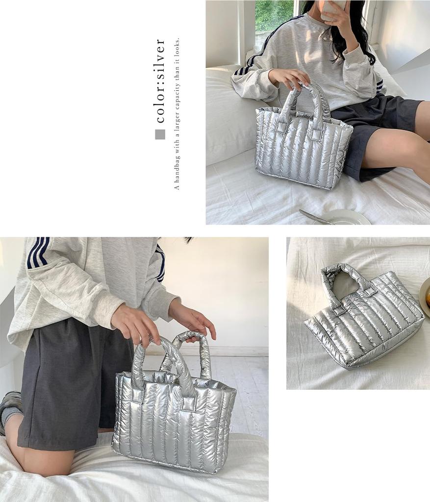 Gisele Stepp-Tragetasche, Mini-Tote, Großes Fassungsvermögen, Leicht, Kleine Nylon-Handtasche für Damen, Perfekt für den Arbeitsweg, die Schule oder als Nebenhandtasche,