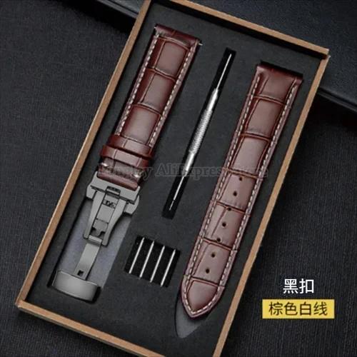 Echtes Lederarmband 14/16mm 18mm 20mm 21mm 22mm 24mm Uhrenarmband mit Box Faltschließe Ersatzarmband Uhrenzubehör