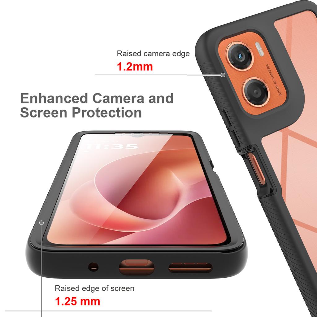 For Motorola G06 Moto G05 G04 G55 G35 G56 G86 G60 G50 5G Shockproof Phone Case 360Degree Full Coverage Transparent Cover Built-in Screen Protector