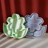Flexible Sturdy Silicone Epoxy Resin Castes Mold Flower Shaped Tray Dishes Molds for Craft and Home Decoration