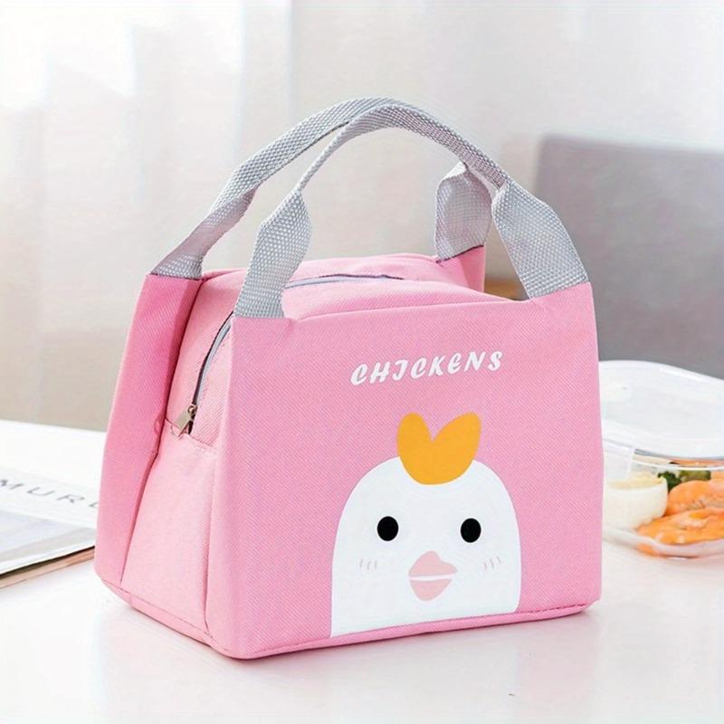1Pc Fashion Waterproof Portable Thermal Cooler Insulated Lunch Box Cute Animal Pattern Picnic Food Storage Bag Fashionable Pouch