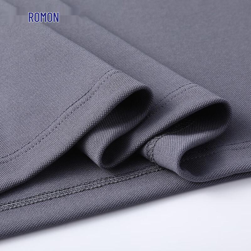 Romon Men's Anti-Wrinkle Silk & Wool Blend Long Sleeve Polo Shirt