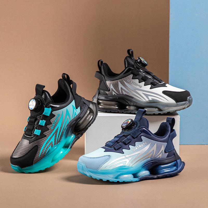 Scarpe da Corsa Antiscivolo in Pelle Autunnali/Invernali 2025 per Bambini con Fibbia Rotante - Ideali per Bambini di Taglia Media e Grande