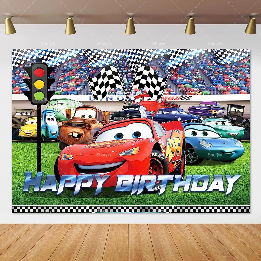 Disney Pixar Cars Lightning Mcqueen photo background for birthday party, studio photo background for kids, babies and baby welcome parties, AS41