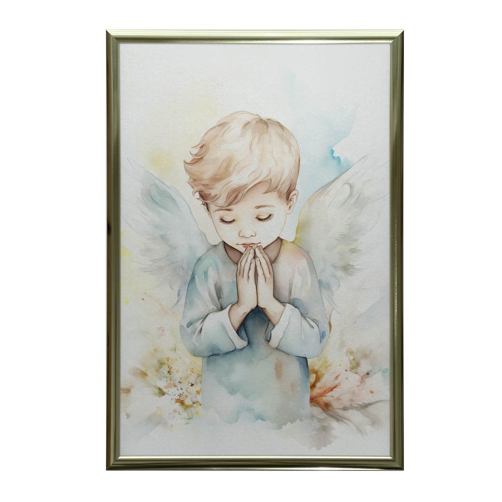Angel Poster In Delicacy Of Colors Angel Poster In Delicacy Of Colors, 70X100 Cm, Black Aluminum Frame, 230 Gsm Matte Paper