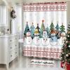 Wathon Christmas Snowman Shower Curtain Winter Snowflake Red Bathroom Set, Funny Christmas Shower Curtains For Kids,Cute Snowman