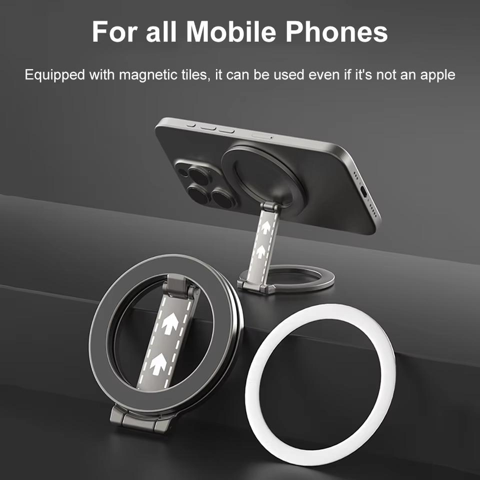 Magnetic Mobile Phone Ring Holder Double-Sided Foldable Round Magnetic Grip Mobile Phone Holder