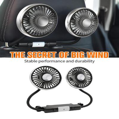Car Seat Back Cooling Fan Charge Dual Head Fan 360 Degree Rotation Auto Headrest Ventilation Fan Car Interior Neck Cooler