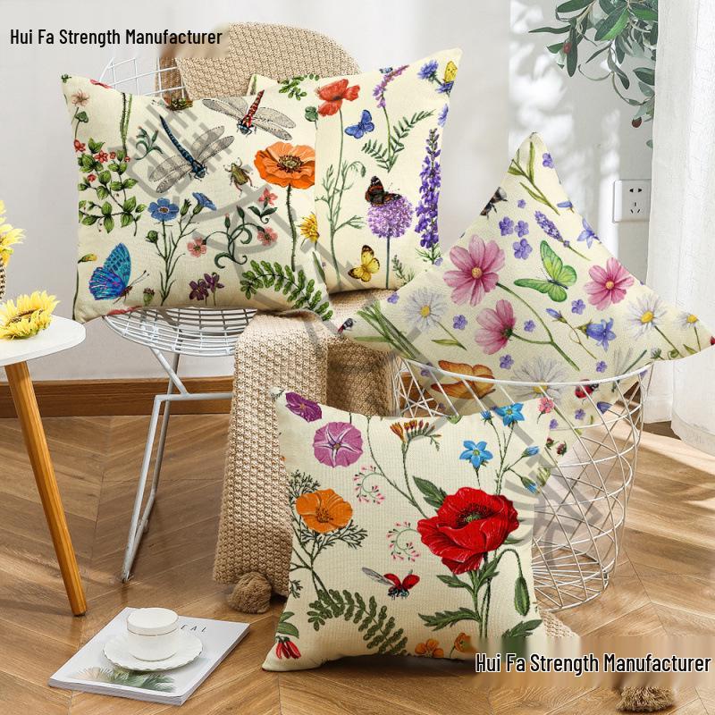 Fresh Plant Throw Pillow - Home Decor Pillowcase for Bedside or Sofa