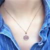 Rose-Plated Purple Gold Queen Round Brand Zircon Pendant Fashion Trend Foreign Style Necklace
