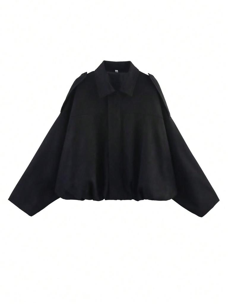 Spring New Arrival Casual Versatile Women's Velvet-Like Texture Stand-Collar Flight Jacket Coat