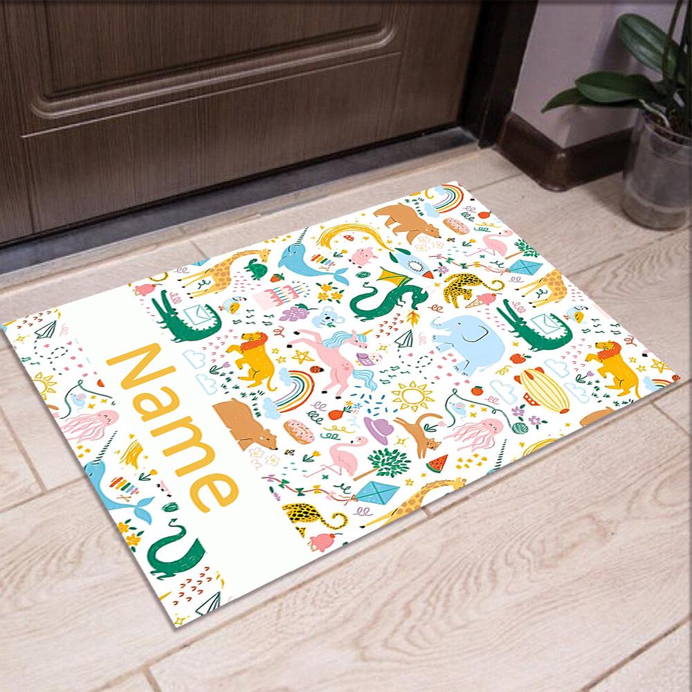 Custom Name Dinosaur Printed Carpet,Rug for Office Chair Living Room Bedroom Kitchen Room Decor Gifts.