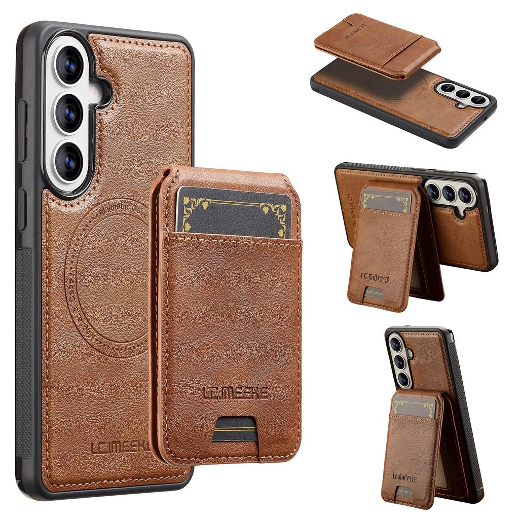 LC.IMEEKE L3 For Samsung Galaxy S26+ Magnetic Case Detachable Card Holder Leather TPU Mobile Cover