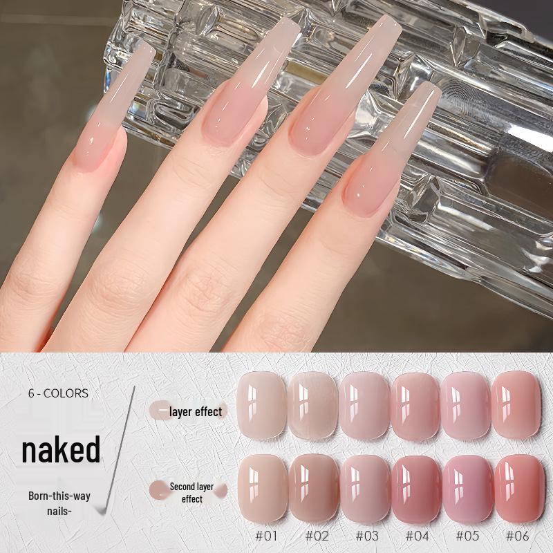 

Mother-Born Natural Nude Gel Nail Polish - 2024 Ice-Through Jelly Style