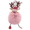 Christmas Deer Keychain Cute Reindeer Pom Pom Keyring Faux Fur Fluffy Plush Ball Charm for Handbag Backpack Purse Accessory