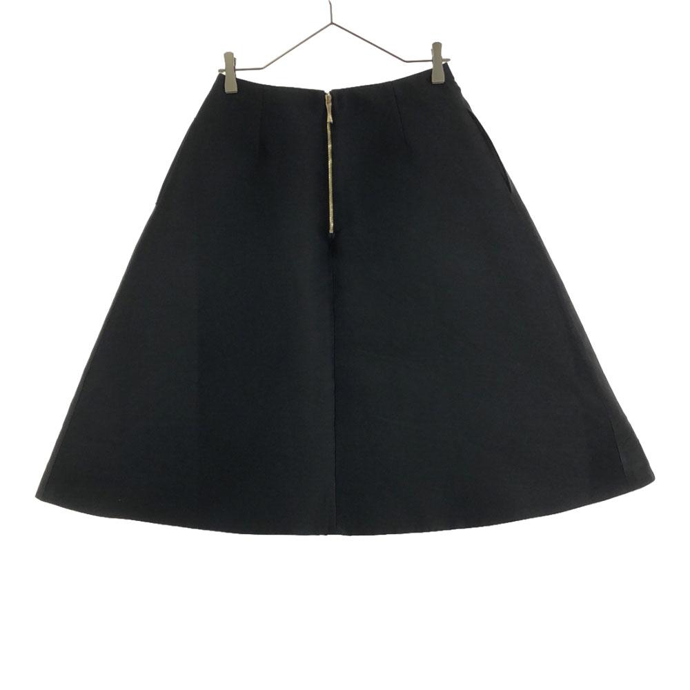 Kate Spade Midi Length Volume Flare Skirt 4 Black Back Zip Women Used