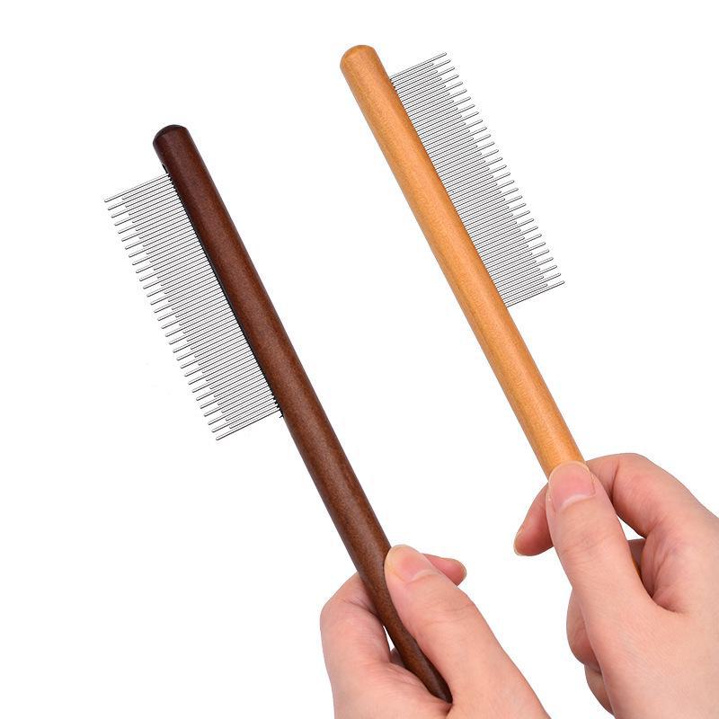 Wooden Pet Comb for Removing Loose Hair and Fleas - Ideal for Dogs and Cats